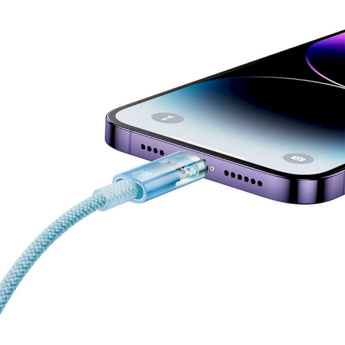 Кабель BASEUS Explorer Series Fast Charging Cable with Smart Temperature Control USB to iP 2.4A 1м Blue (CATS010003)