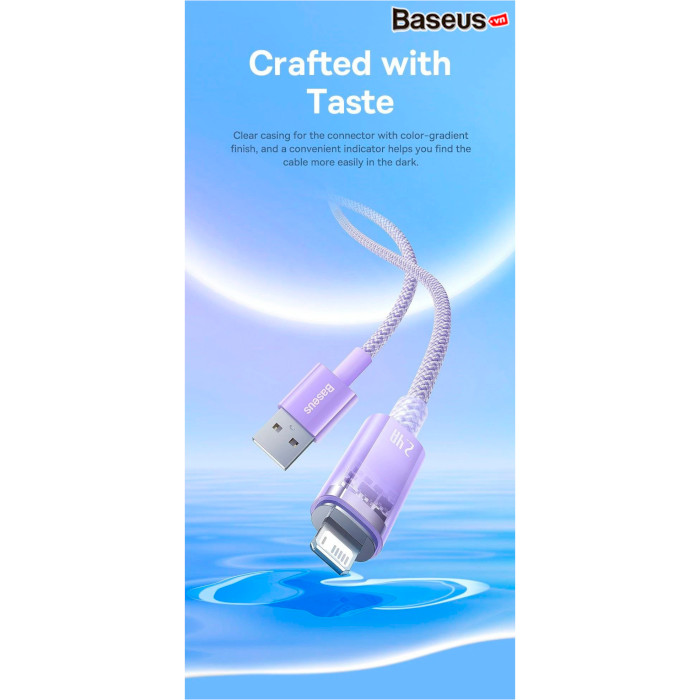 Кабель BASEUS Explorer Series Fast Charging Cable with Smart Temperature Control USB to iP 2.4A 1м Blue (CATS010003)