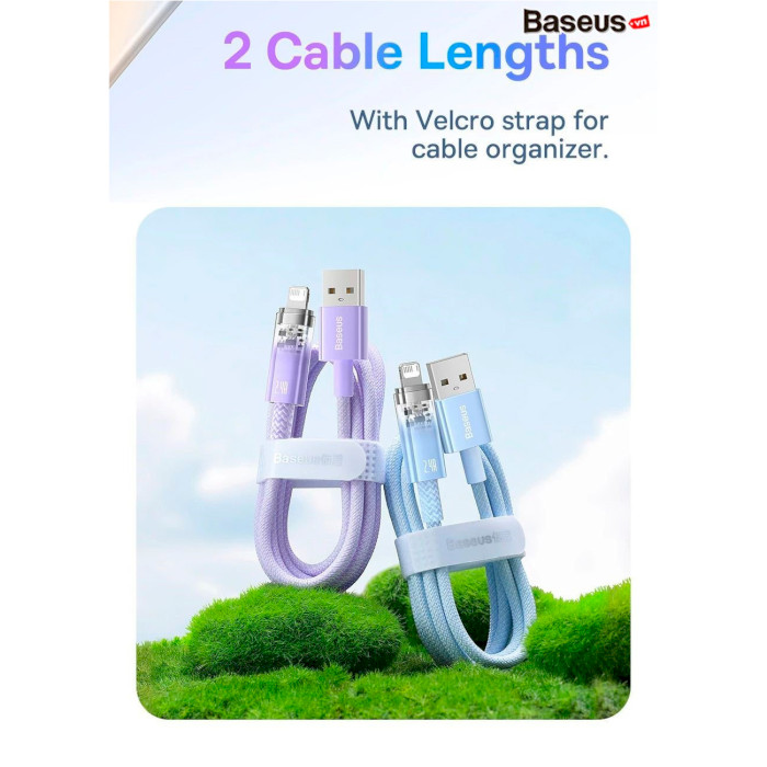 Кабель BASEUS Explorer Series Fast Charging Cable with Smart Temperature Control USB to iP 2.4A 1м Blue (CATS010003)