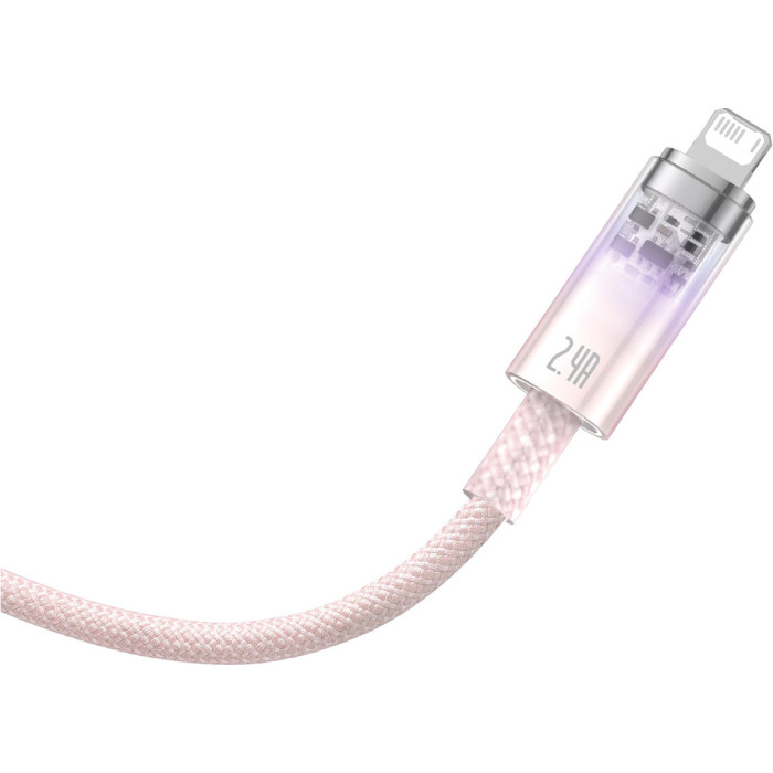 Кабель BASEUS Explorer Series Fast Charging Cable with Smart Temperature Control USB to iP 2.4A 1м Pink (CATS010004)