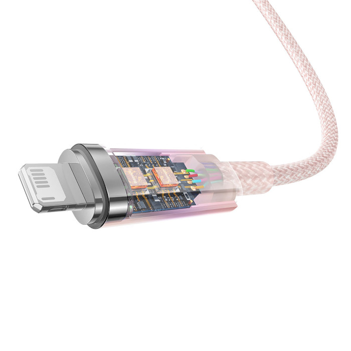 Кабель BASEUS Explorer Series Fast Charging Cable with Smart Temperature Control USB to iP 2.4A 1м Pink (CATS010004)