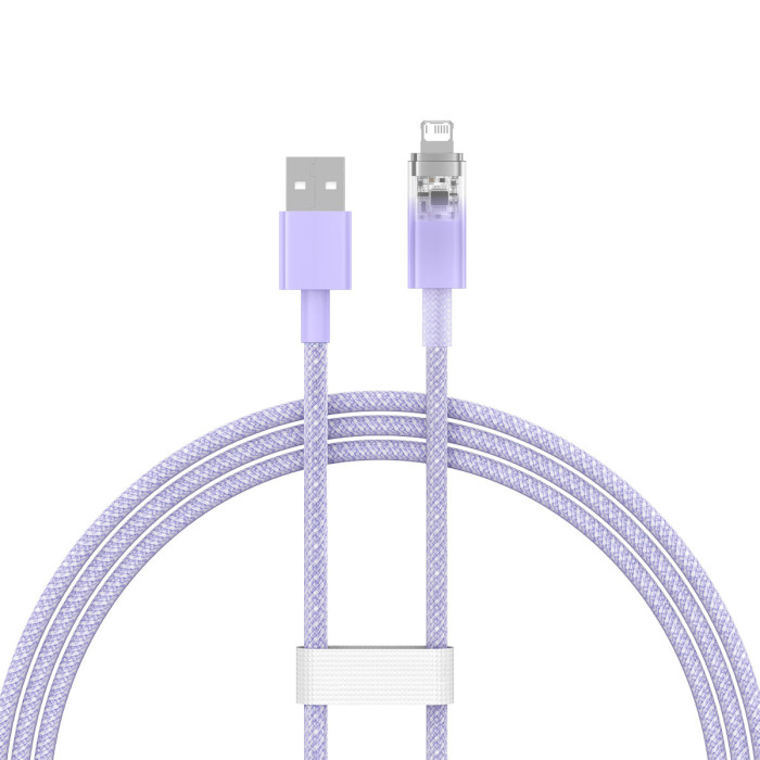 Кабель BASEUS Explorer Series Fast Charging Cable with Smart Temperature Control USB to iP 2.4A 1м Purple (CATS010005)