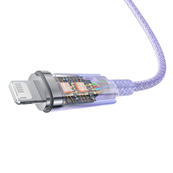 Кабель BASEUS Explorer Series Fast Charging Cable with Smart Temperature Control USB to iP 2.4A 1м Purple (CATS010005)