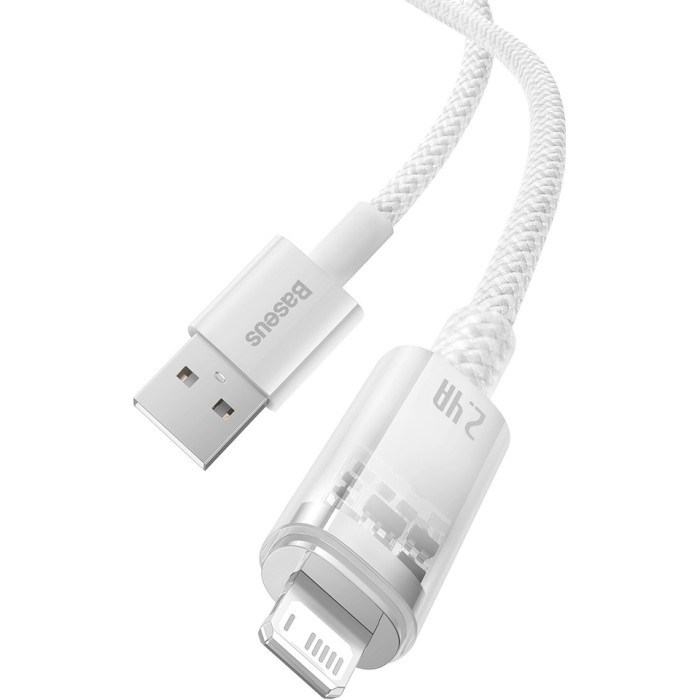 Кабель BASEUS Explorer Series Fast Charging Cable with Smart Temperature Control USB to iP 2.4A 1м White (CATS010002)