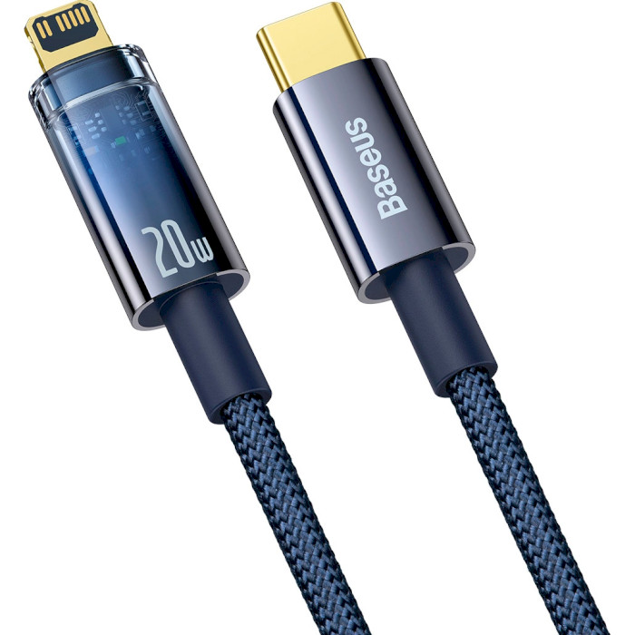 Кабель BASEUS Explorer Series Auto Power-Off Fast Charging Data Cable Type-C to IP 20W 2м Blue (CATS000103)