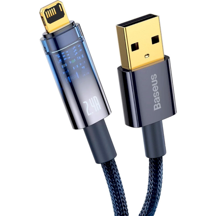 Кабель BASEUS Explorer Series Auto Power-Off Fast Charging Data Cable USB to IP 2.4A 2м Blue (CATS000503)