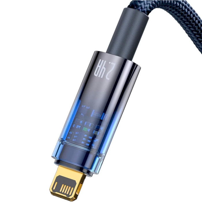 Кабель BASEUS Explorer Series Auto Power-Off Fast Charging Data Cable USB to IP 2.4A 2м Blue (CATS000503)