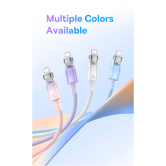 Кабель BASEUS Explorer Series Fast Charging Cable with Smart Temperature Control Type-C to iP 20W 1м Purple (CATS010205)