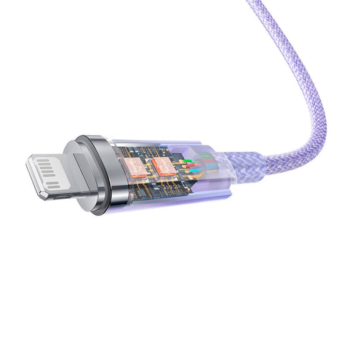 Кабель BASEUS Explorer Series Fast Charging Cable with Smart Temperature Control Type-C to iP 20W 1м Purple (CATS010205)