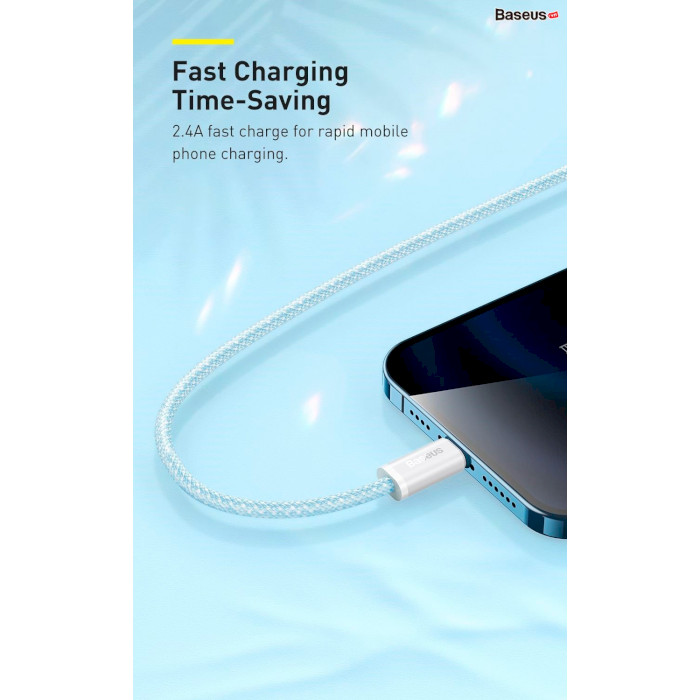 Кабель BASEUS Dynamic Series Fast Charging Data Cable USB to iP 2.4A 2м Slate Gray (CALD000516)