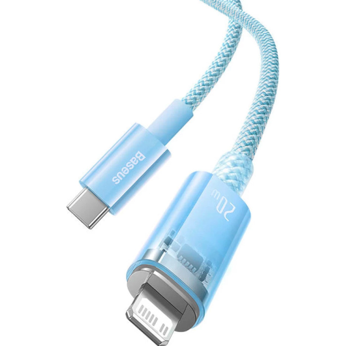 Кабель BASEUS Explorer Series Fast Charging Cable with Smart Temperature Control Type-C to iP 20W 1м Blue (CATS010203)