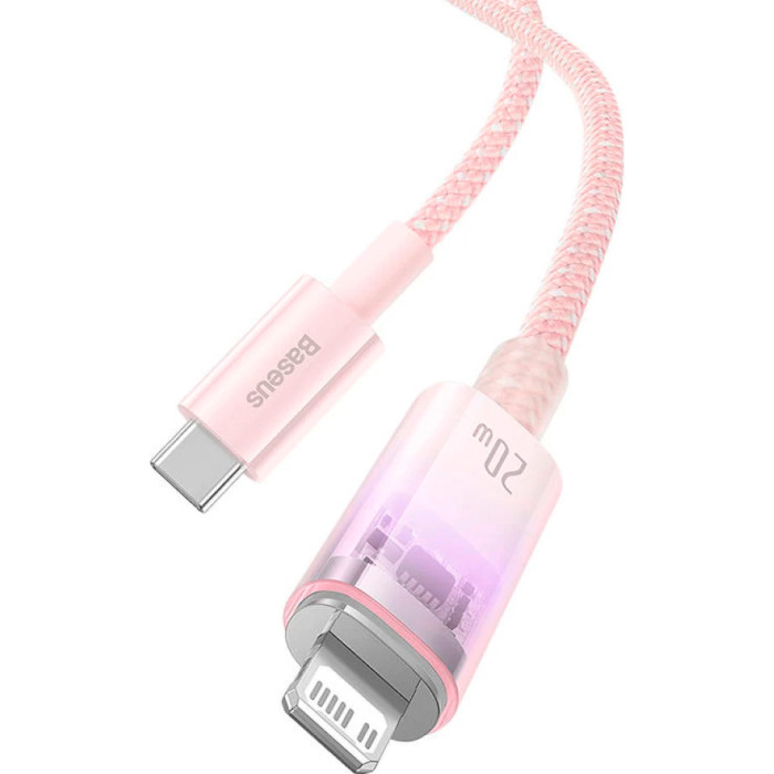 Кабель BASEUS Explorer Series Fast Charging Cable with Smart Temperature Control Type-C to iP 20W 1м Pink (CATS010204)