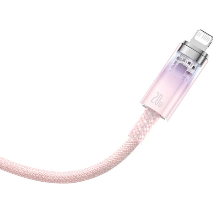 Кабель BASEUS Explorer Series Fast Charging Cable with Smart Temperature Control Type-C to iP 20W 1м Pink (CATS010204)