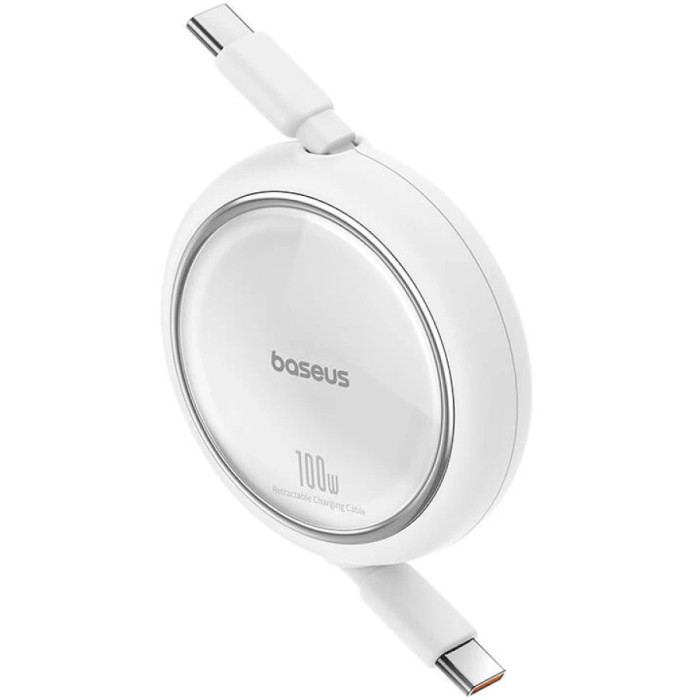 Кабель BASEUS Free2Draw Mini Retractable Charging Cable Type-C to Type-C PD3.0 100W 1м Moon White (P10364500211-00)