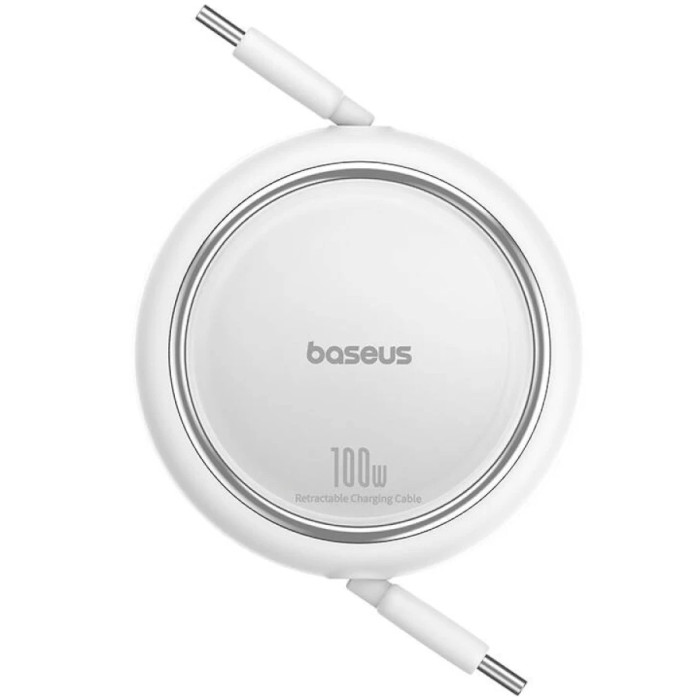 Кабель BASEUS Free2Draw Mini Retractable Charging Cable Type-C to Type-C PD3.0 100W 1м Moon White (P10364500211-00)