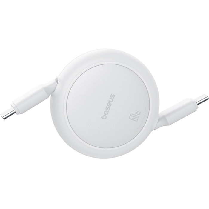 Кабель BASEUS Free2Pull Mini Charging Cable USB-C to USB-C 60W 1м Moon White (P10364500211-01)