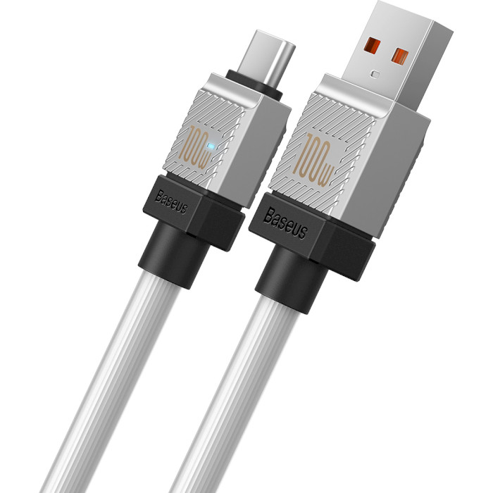 Кабель BASEUS CoolPlay Series Fast Charging Cable USB to Type-C 100W 2м White (CAKW000702)