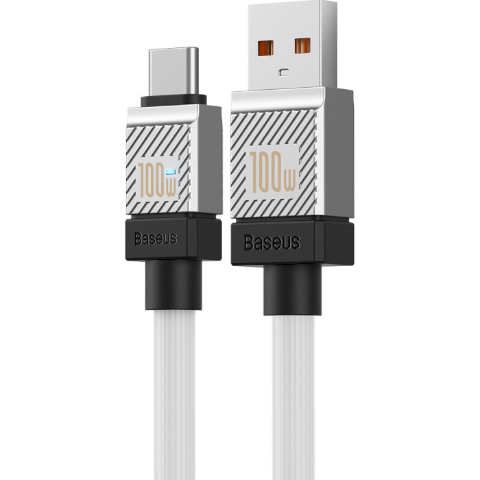 Кабель BASEUS CoolPlay Series Fast Charging Cable USB to Type-C 100W 2м White (CAKW000702)