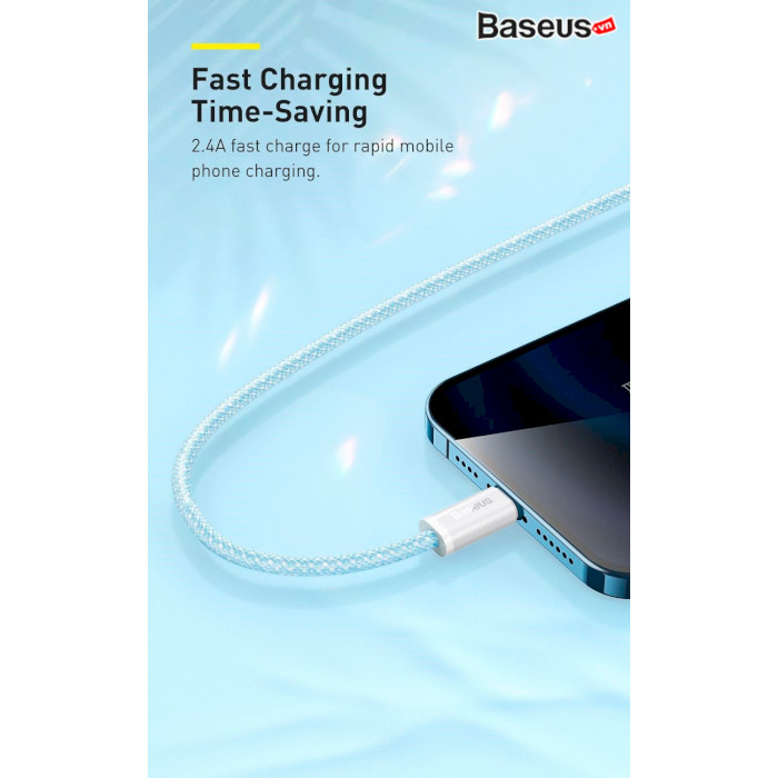 Кабель BASEUS Dynamic 2 Series Fast Charging Data Cable USB to iP 2.4A 1м Purple (CALD040005)