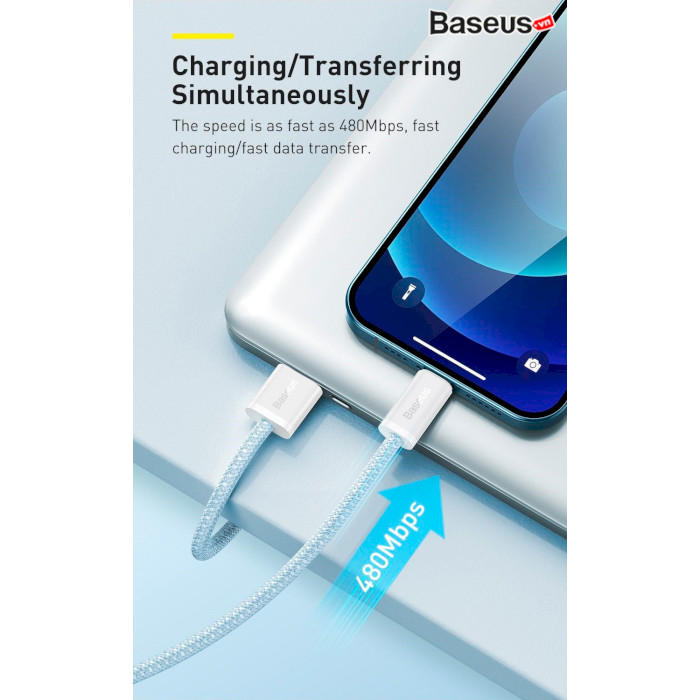 Кабель BASEUS Dynamic 2 Series Fast Charging Data Cable USB to iP 2.4A 1м Purple (CALD040005)