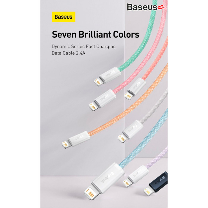 Кабель BASEUS Dynamic 2 Series Fast Charging Data Cable USB to iP 2.4A 1м Purple (CALD040005)