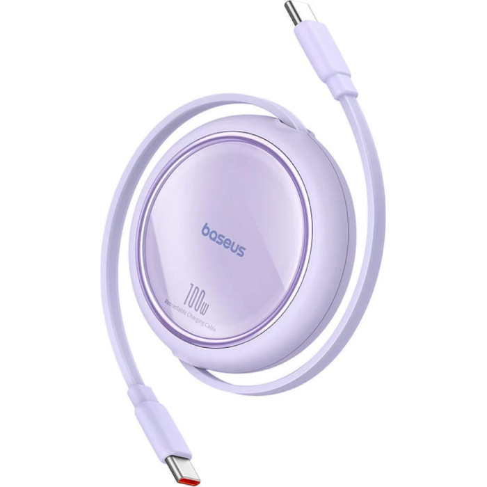 Кабель BASEUS Free2Draw Mini Retractable Charging Cable Type-C to Type-C PD3.0 100W 1м Nebula Purple (P10364500511-00)