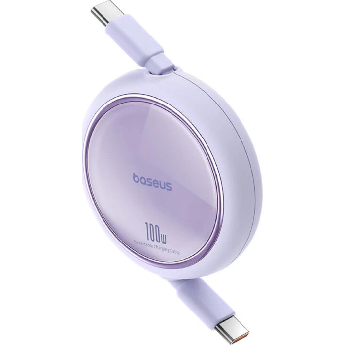 Кабель BASEUS Free2Draw Mini Retractable Charging Cable Type-C to Type-C PD3.0 100W 1м Nebula Purple (P10364500511-00)