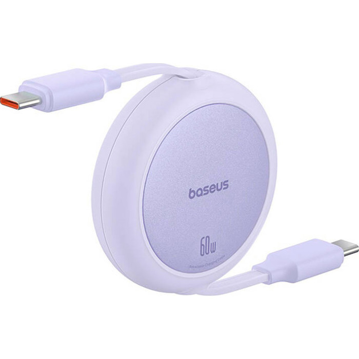 Кабель BASEUS Free2Pull Mini Charging Cable USB-C to USB-C 60W 1м Nebula Purple (P10364500511-01)