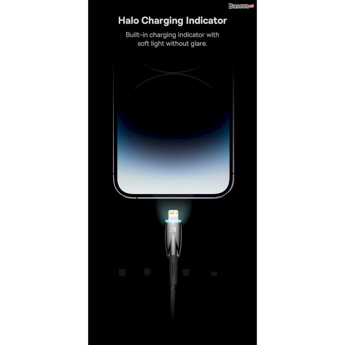 Кабель BASEUS Glimmer Series Fast Charging Data Cable USB to iP 2.4A 2м Blue (CADH000303)