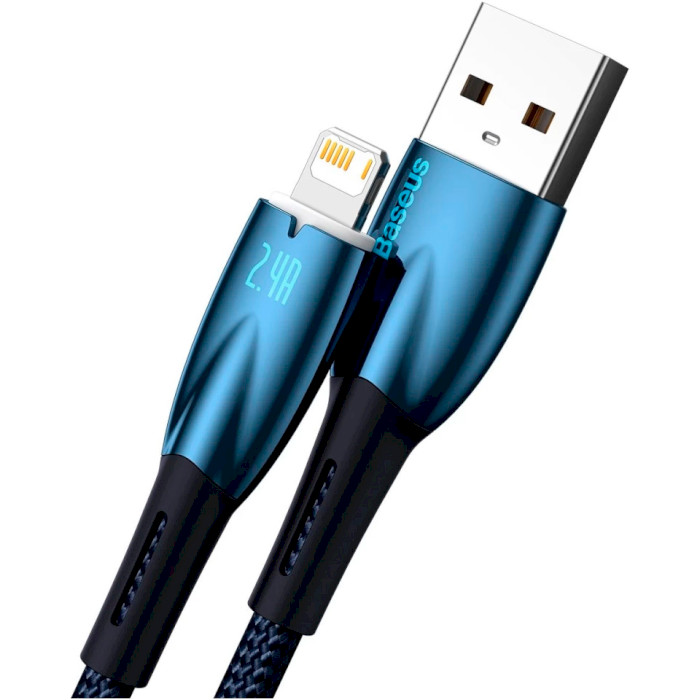 Кабель BASEUS Glimmer Series Fast Charging Data Cable USB to iP 2.4A 2м Blue (CADH000303)