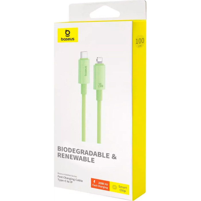 Кабель BASEUS Habitat Series Fast Charging Cable Type-C to iP 20W 1м Natural Green (P10360201631-00)