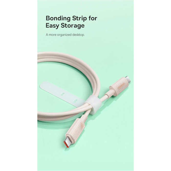 Кабель BASEUS Habitat Series Fast Charging Cable Type-C to Type-C 100W 2м Wheat Pink (P10360202421-01)