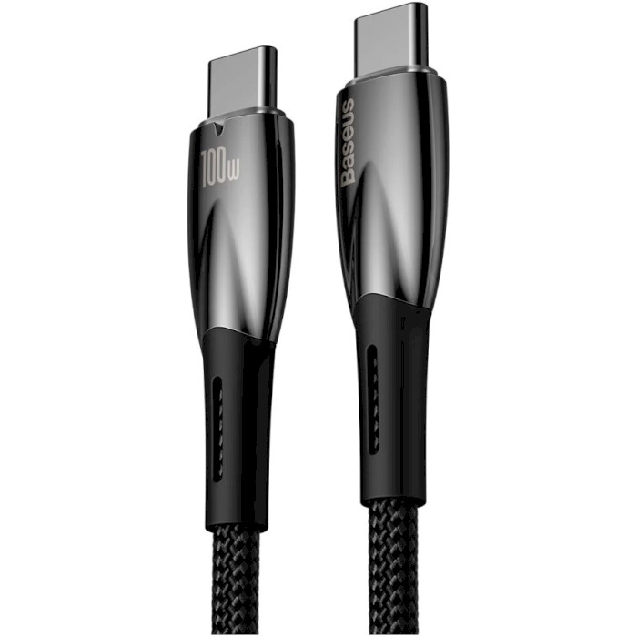 Кабель BASEUS Glimmer Series Fast Charging Data Cable Type-C to Type-C 100W 2м Black (CADH000801)