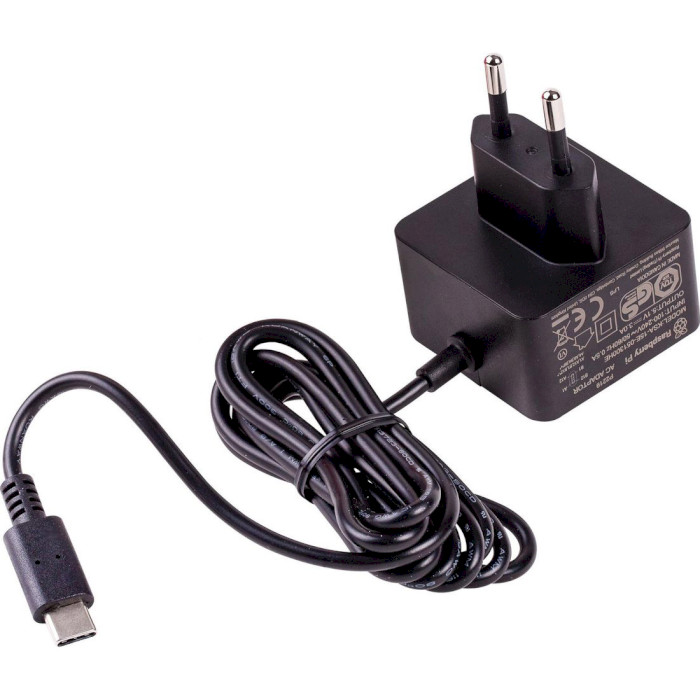 Блок живлення RASPBERRY PI USB-C 5V/3A 15W Black (SC0754)