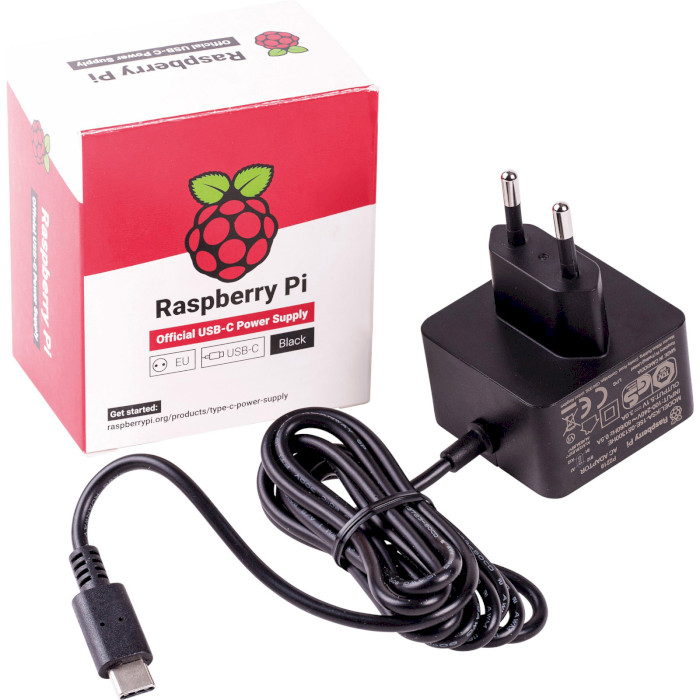 Блок живлення RASPBERRY PI USB-C 5V/3A 15W Black (SC0754)