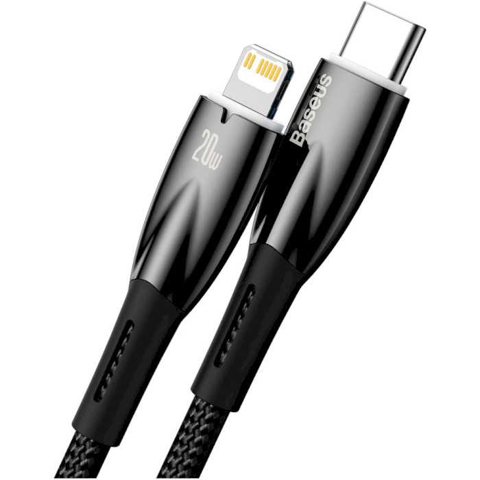 Кабель BASEUS Glimmer Series Fast Charging Data Cable Type-C to Lightning 20W 2м Black (CADH000101)