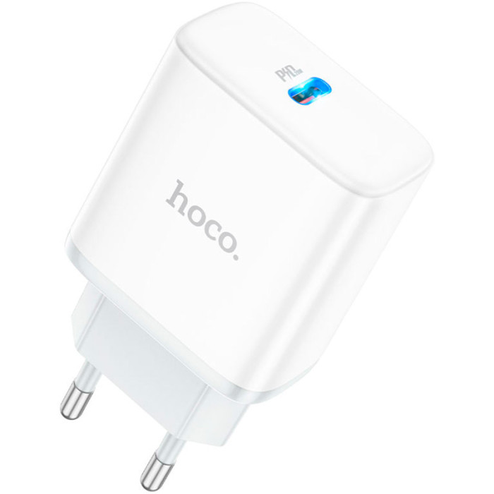 Зарядний пристрій HOCO C104A Stage 1xUSB-C, PD20W White (6931474782892)