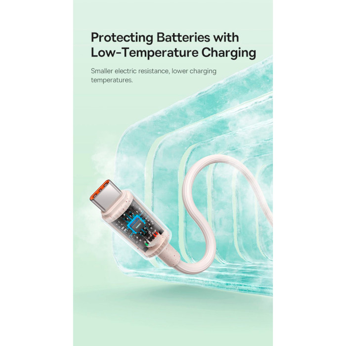 Кабель BASEUS Habitat Series Fast Charging Cable USB to Type-C 100W 2м Wheat Pink (P10360203421-01)