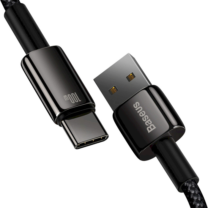 Кабель BASEUS Tungsten Gold Fast Charging Data Cable USB to Type-C 100W 2м Black (CAWJ000101)