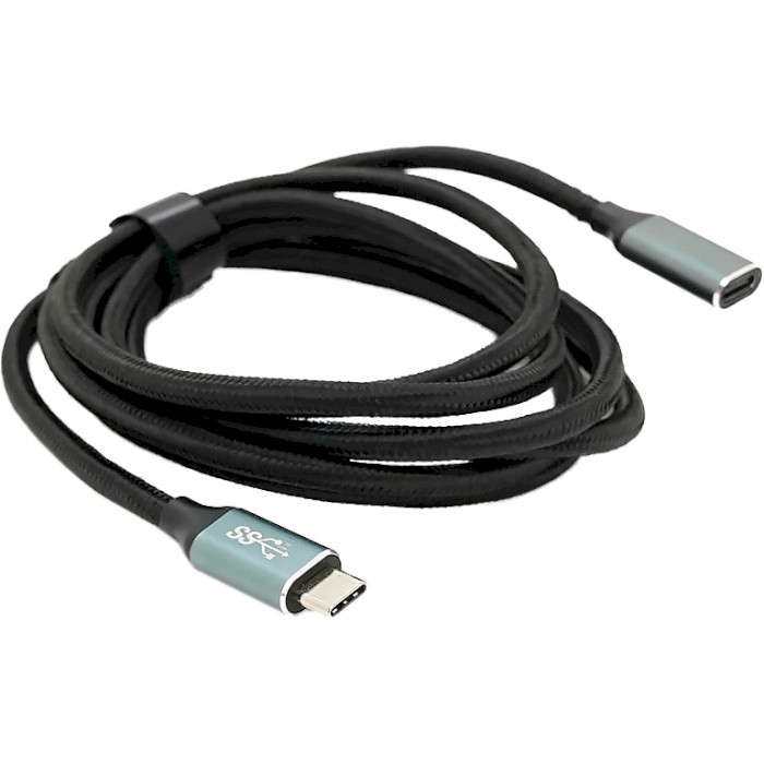 Кабель-подовжувач VOLTRONIC USB-C Male to USB-C Female 2м Black (YT-TC-TC-B-2M)