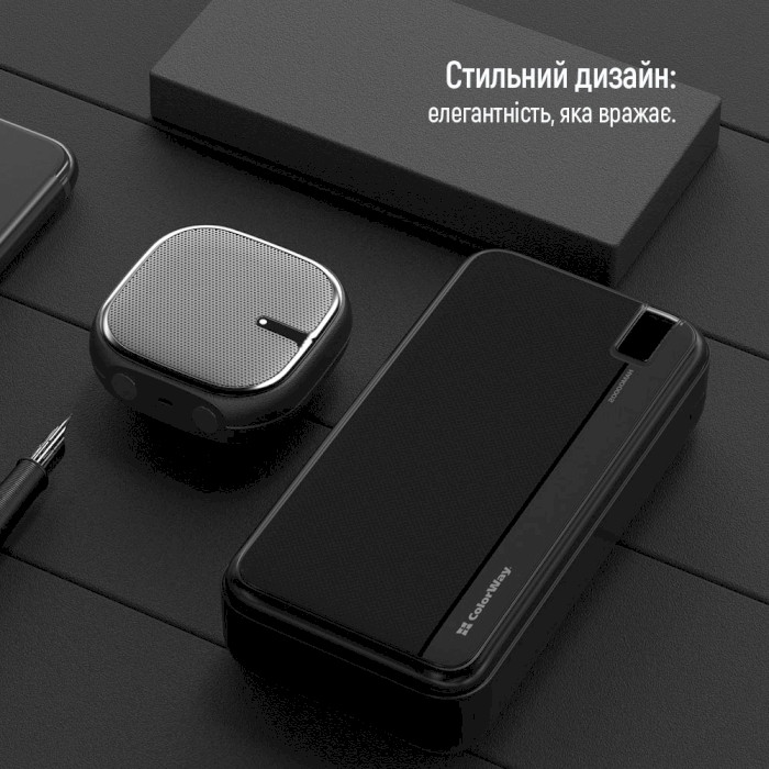 Повербанк COLORWAY High-Power 20000mAh Black (CW-PB200LPA4BK-PD)