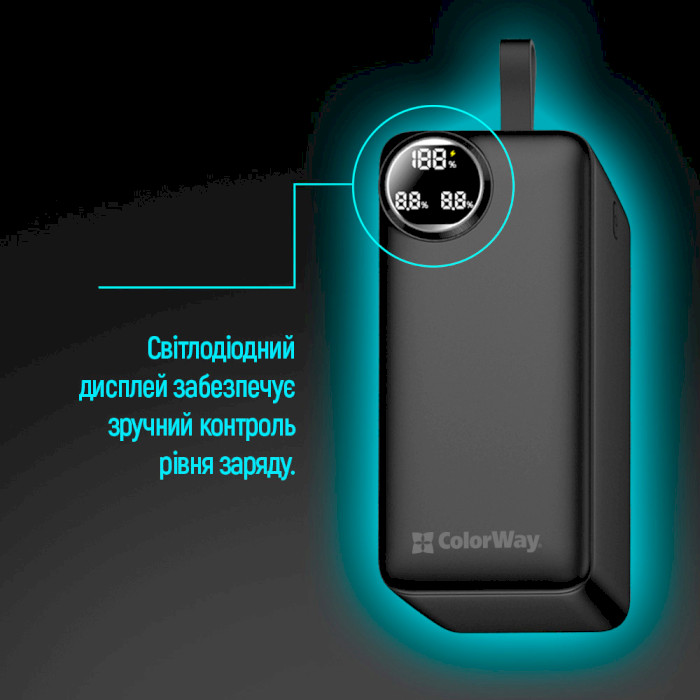 Повербанк COLORWAY LCD 50000mAh Black (CW-PB500LPA4BK-PDD)