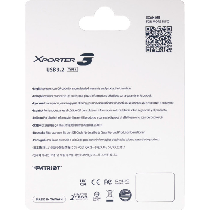 Карта пам'яті PATRIOT microSDHC VX 32GB UHS-I U3 V30 Class 10 (PSF32GVX31MCH)