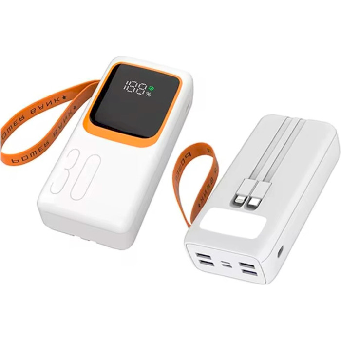 Повербанк DENMEN DP31 PD20W + QC22.5W 30000mAh White