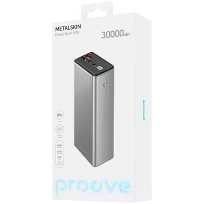 Повербанк PROOVE Metalskin 30000mAh Gray