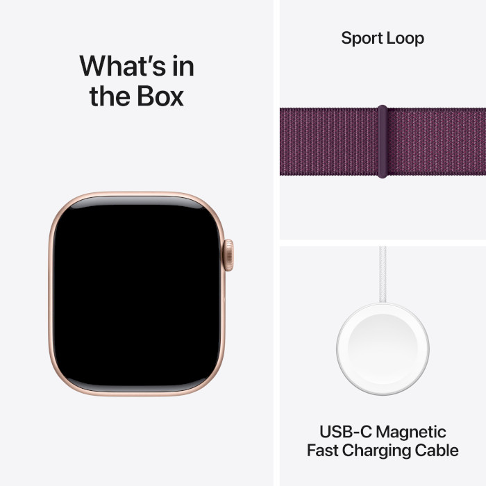 Смарт-годинник APPLE Watch Series 10 GPS 46mm Rose Gold Aluminum Case with Plum Sport Loop (MWWV3QH/A)