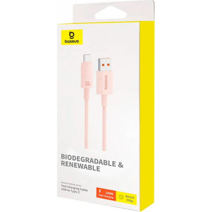 Кабель BASEUS Habitat Series Fast Charging Cable USB to Type-C 100W 1м Wheat Pink (P10360203421-00)