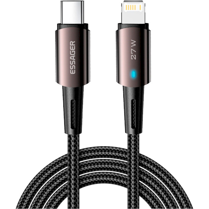 Кабель ESSAGER PD27W Fast Charge Data Cable Type-C to Lightning 1м Brown (EXCTL-CG12)