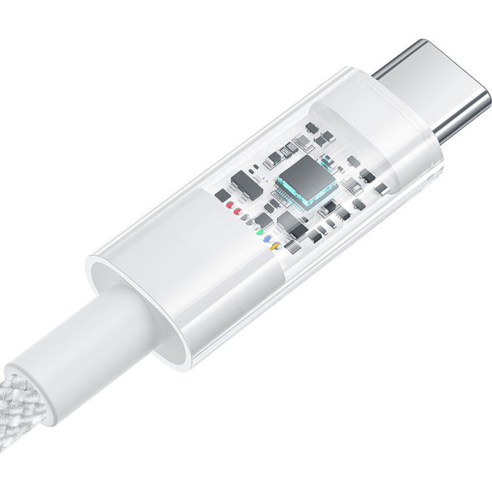 Кабель BASEUS Gem Fast-Charging Data Cable USB to USB-C 100W 2м Moon White (P10373002211-01)