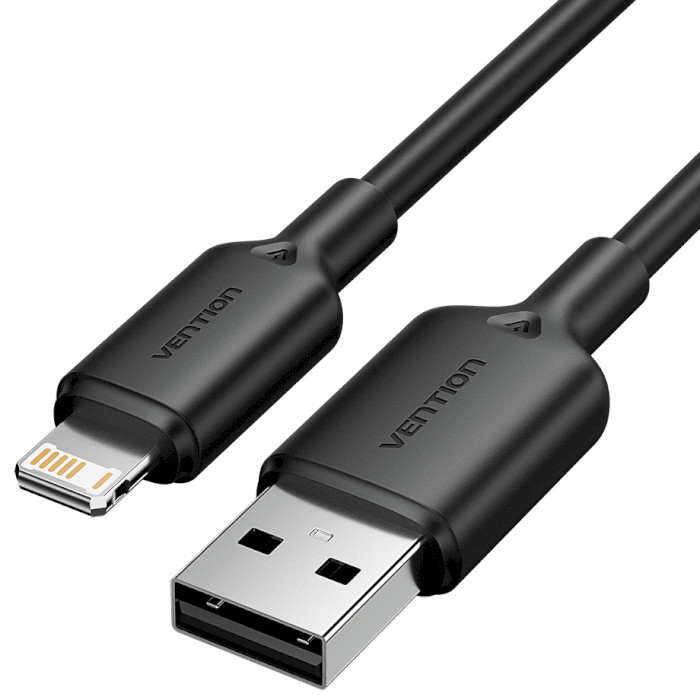 Кабель VENTION USB-A Male to Lightning 2.4A 2м Black (LAMBH)